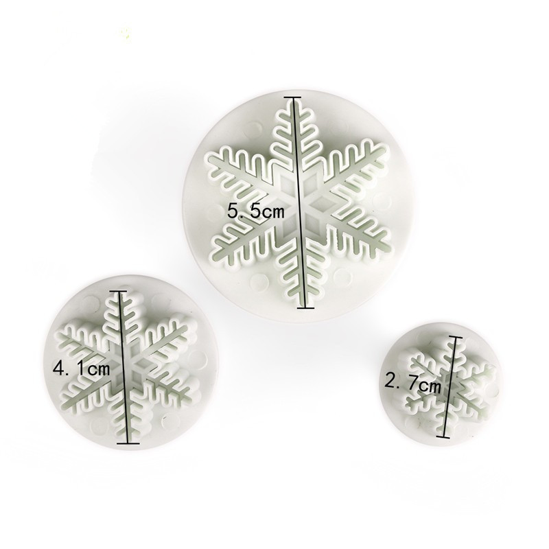 ที่พิมพ์ลายฟองดองท์ พิมพ์กดคุกกี้ Snow flake 3 ชิ้น/เซต