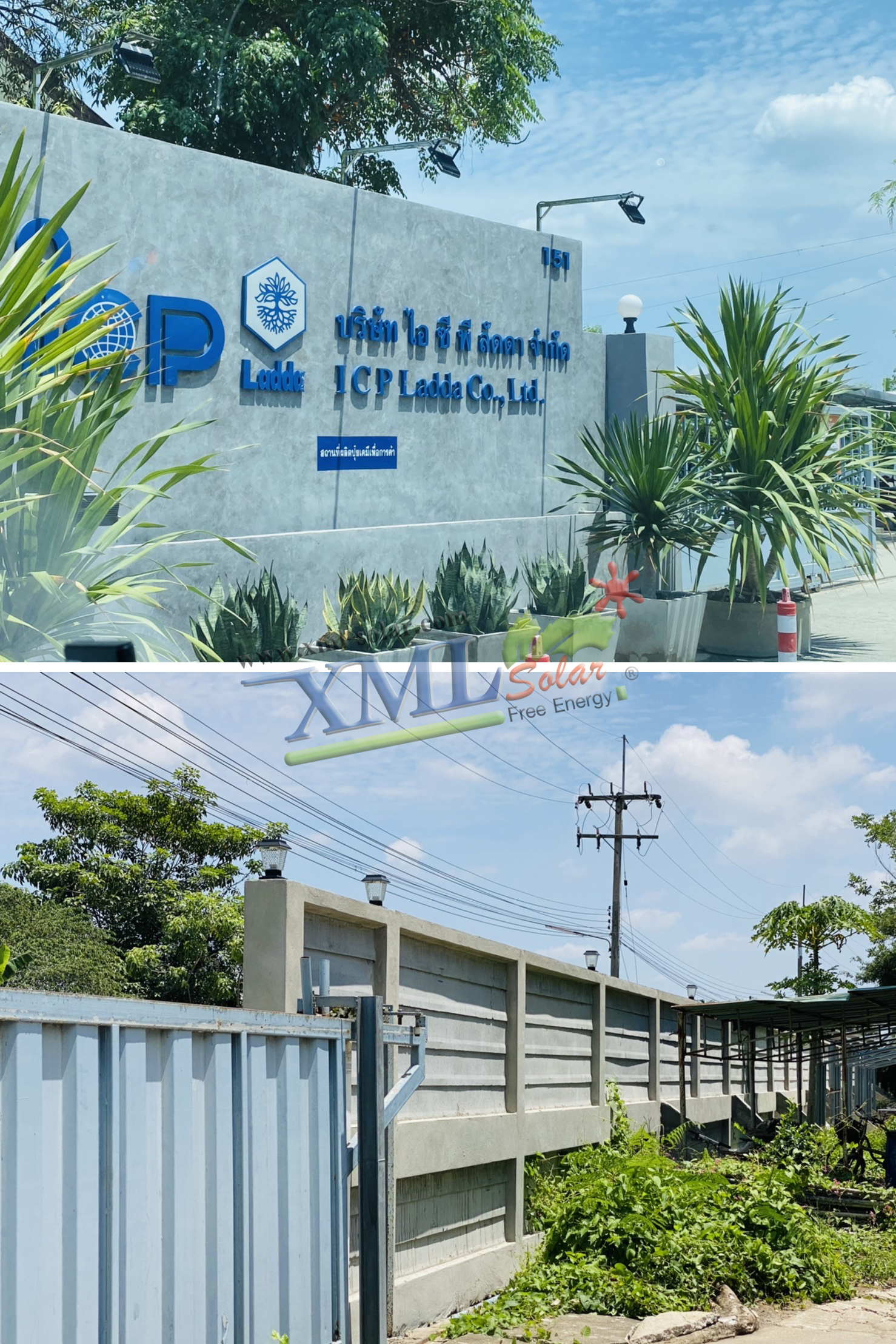 โคมไฟหัวเสาโซล่าเซลล์ + AC ทรงสี่เหลี่ยม ไซส์เล็ก (เปิดได้ 2 แสง)(1 แถม 1)