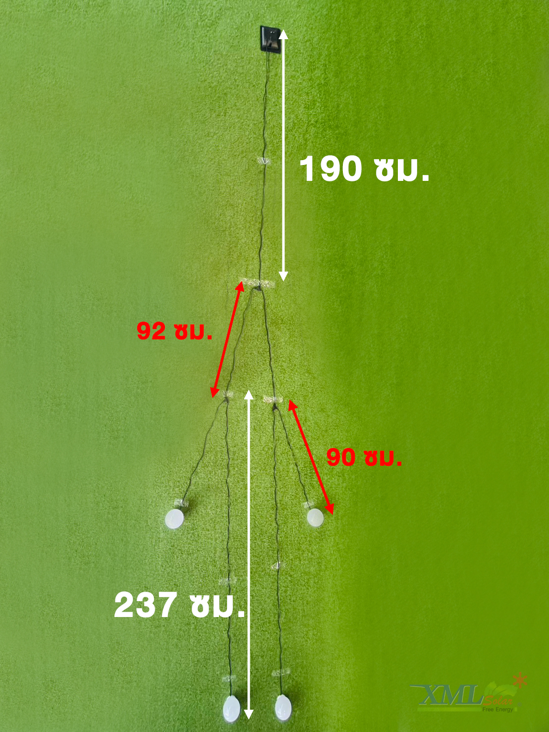 โคมไฟปักสนามโซล่าเซลล์ รุ่น DC-51 (แสง : เหลืองวอมไวท์)