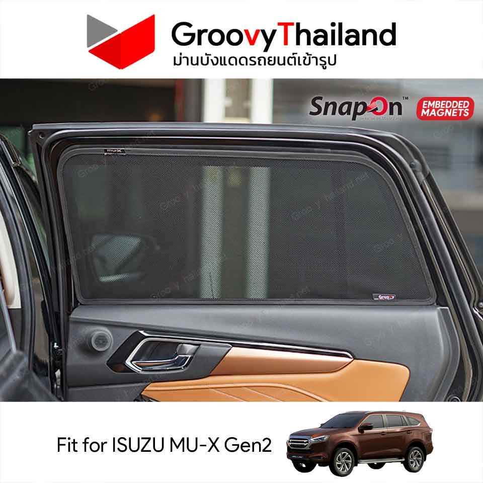 ม่านบังแดดแม่เหล็ก ISUZU MU-X Gen2 (SnapOn Em – 6 pcs)