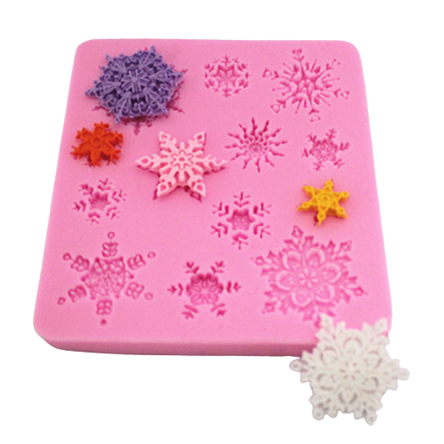 แม่พิมพ์ ซิลิโคน สำหรับทำฟองดองท์ กัมเพส รูปเกล็ดหิมะ