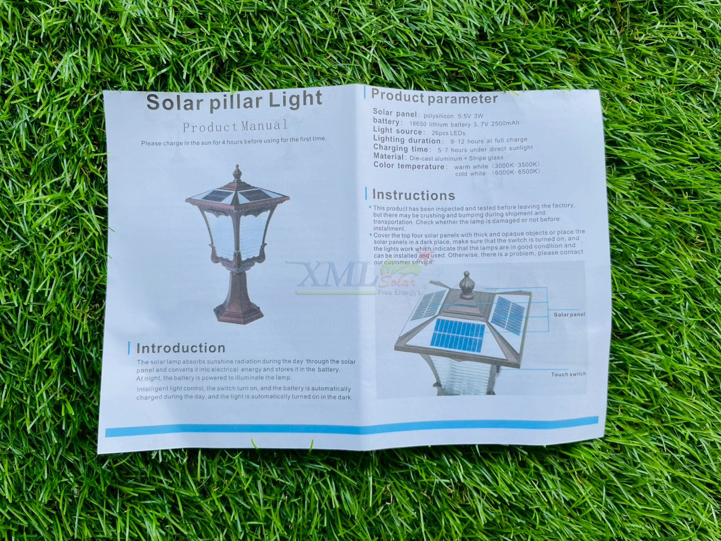 ไฟหัวเสาโซล่าเซลล์ รุ่น TZ-11719 (เปิดได้ 2 แสง)