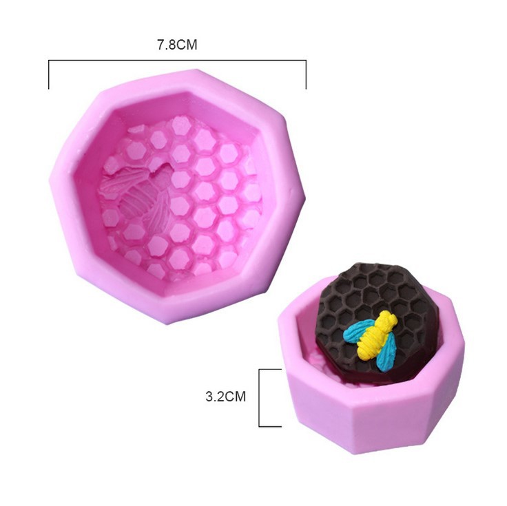 แม่พิมพ์ซิลิโคน พิมพ์สบู่ พิมพ์วุ้น พิมพ์ขนม รูปรังผึ้ง 1 ชิ้น (70 G.)