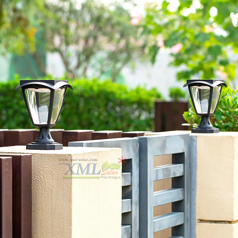 โคมไฟหัวเสาโซล่าเซลล์ สไตล์ยุโรป (เเสง : ขาว + เหลืองวอมไวท์)