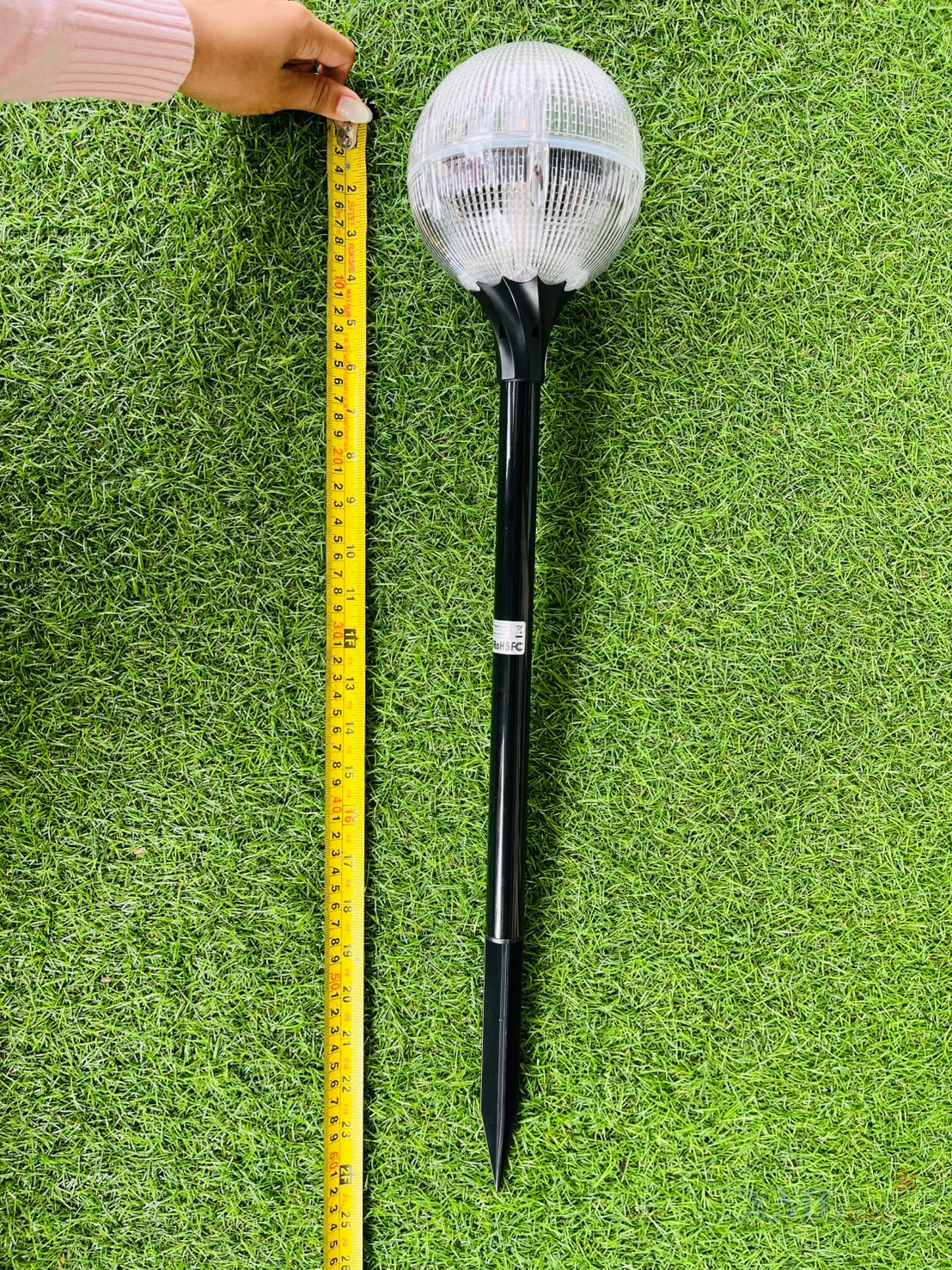 ไฟปักสนามสนามโซล่าเซลล์ ทรงกลมใส 15 lm ( แสง : เหลืองวอมไวท์)