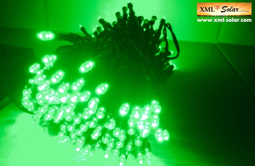 ไฟกระพริบโซล่าเซลล์ 200 LED (8 ฟังก์ชั่น) (เเสง : สีเขียว)
