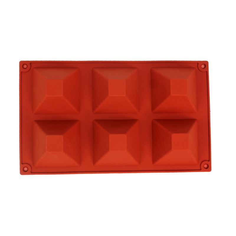 โมล(mold) แม่พิมพ์ซิลิโคน ทำวุ้น ขนม สบู่ งานdiy รูปพีระมิด 6 ช่อง (100 g.)