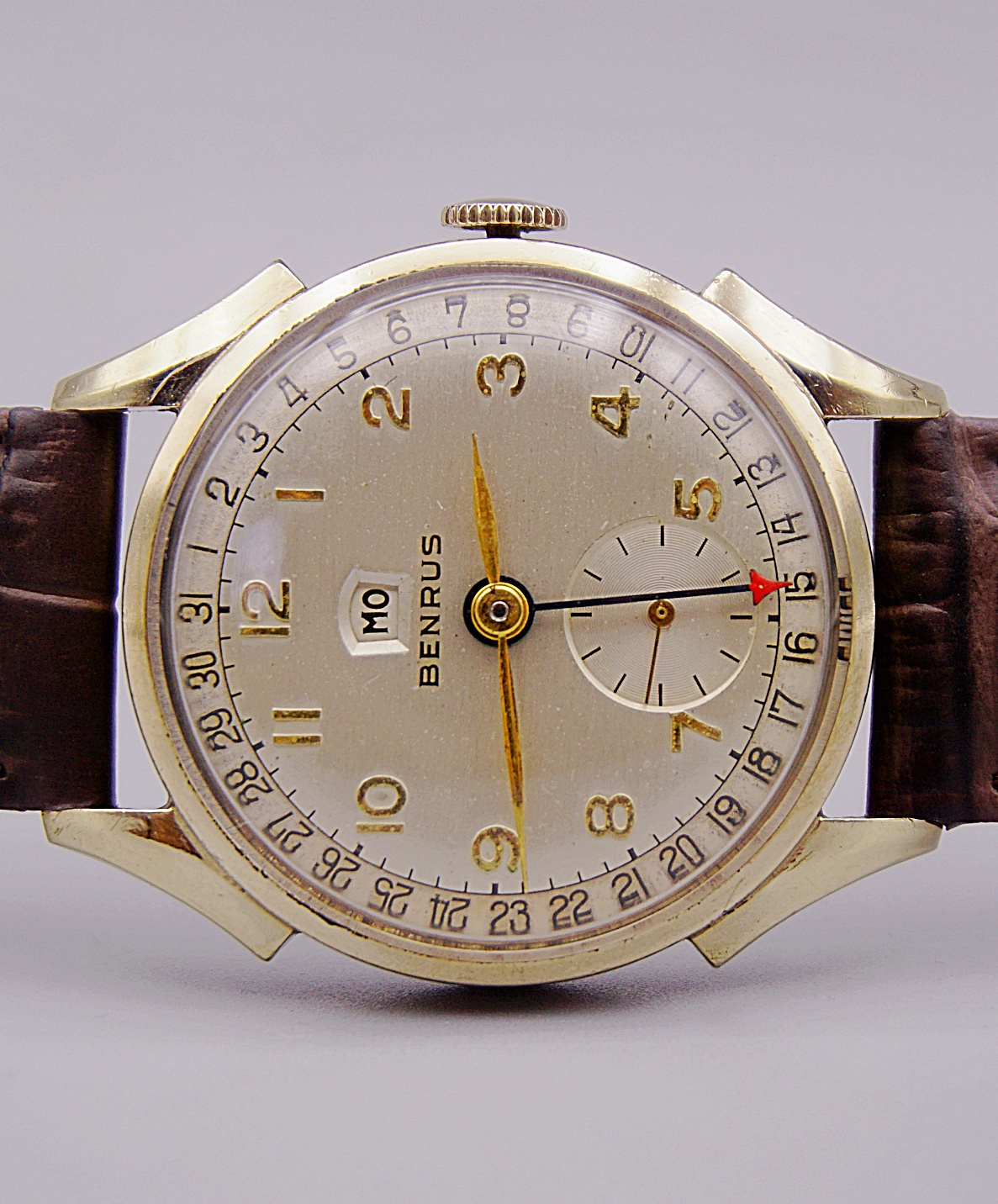 นาฬิกาเก่า BENRUS POINTER DATE ไขลาน