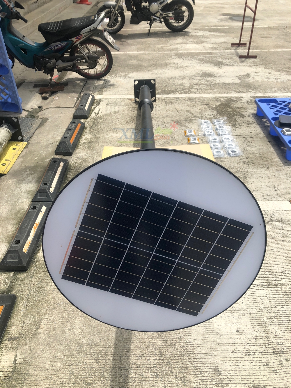 เสาเหล็กชุบไฟสนาม อะลูมิเนียบชุบดำ สูง 3 เมตร