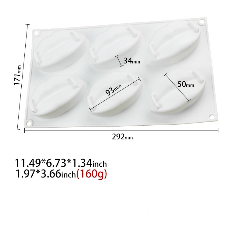 โมล(Mold) แม่พิมพ์ซิลิโคน ทำวุ้น ขนม สบู่ งานdiy รูปปาก 6 ช่อง ( G.)
