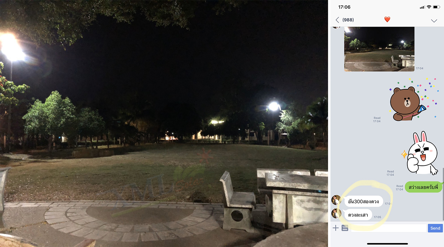 ไฟสปอตไลท์โซล่าเซลล์ 300 Watt กล่องสีน้ำตาล (เปิดได้ 3 แสง)