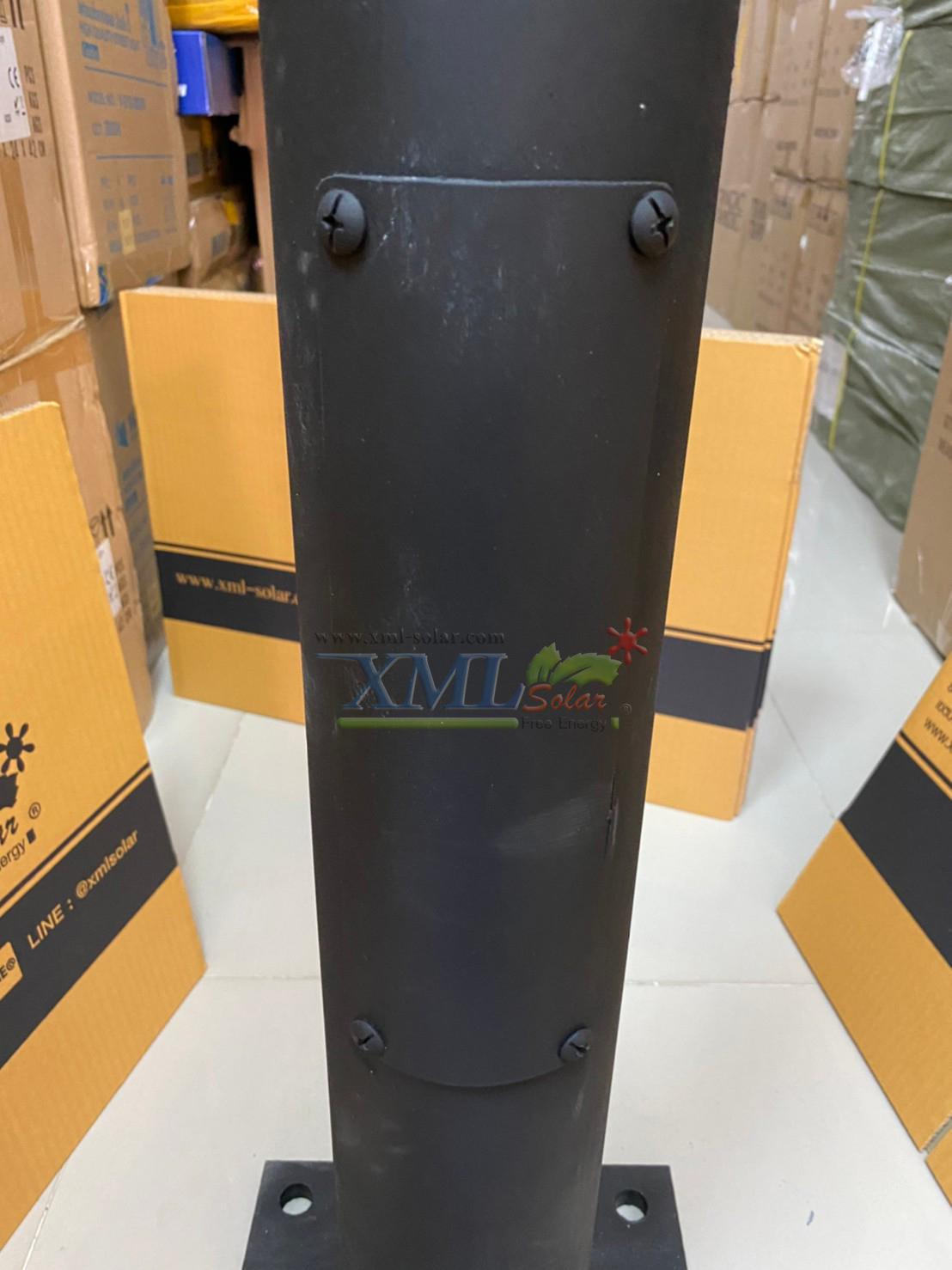 เสาไฟสนาม เหล็กทาสีดำด้าน สูง 3 เมตร (ปลาย 3 นิ้ว)