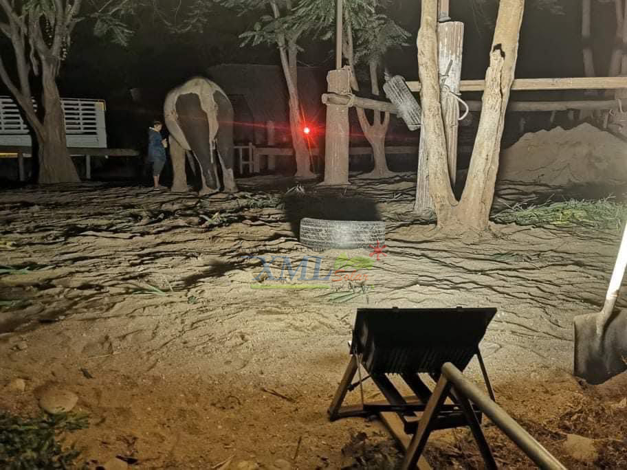 ไฟสปอตไลท์โซล่าเซลล์ 200 Watt กล่องสีน้ำตาล (เปิดได้ 3 แสง)