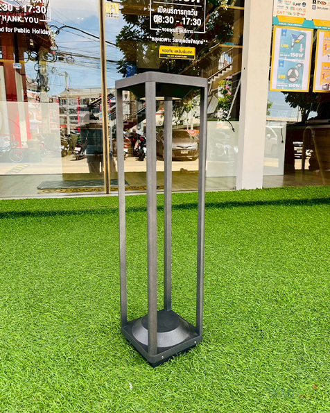 โคมไฟตั้งพื้นโซล่าเซลล์ สไตล์โมเดิร์น (อะลูมิเนียม) 60 CM (แสง:เหลืองวอมไวท์)