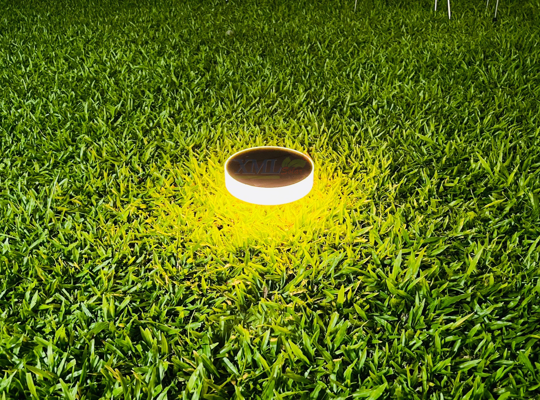 โคมไฟฝังพื้นโซล่าเซลล์ ทรงกลม รุ่น DPD-0544 (แสงขาว + เหลืองวอมไวท์)