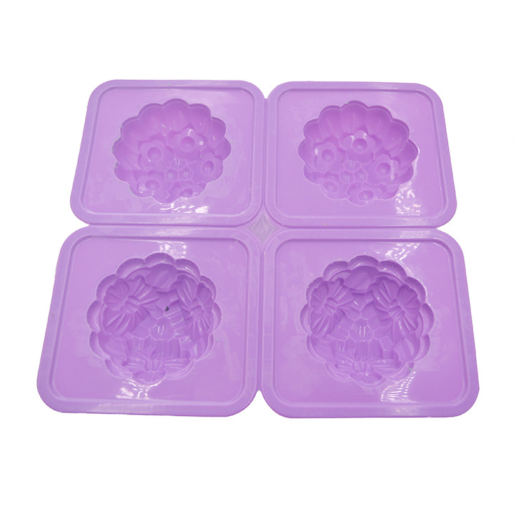 แม่พิมพ์ซิลิโคน พิมพ์สบู่ พิมพ์วุ้น พิมพ์ขนม รูปดอกไม้ 4 ช่อง (น้ำหนักสบู่ : 80 G.)