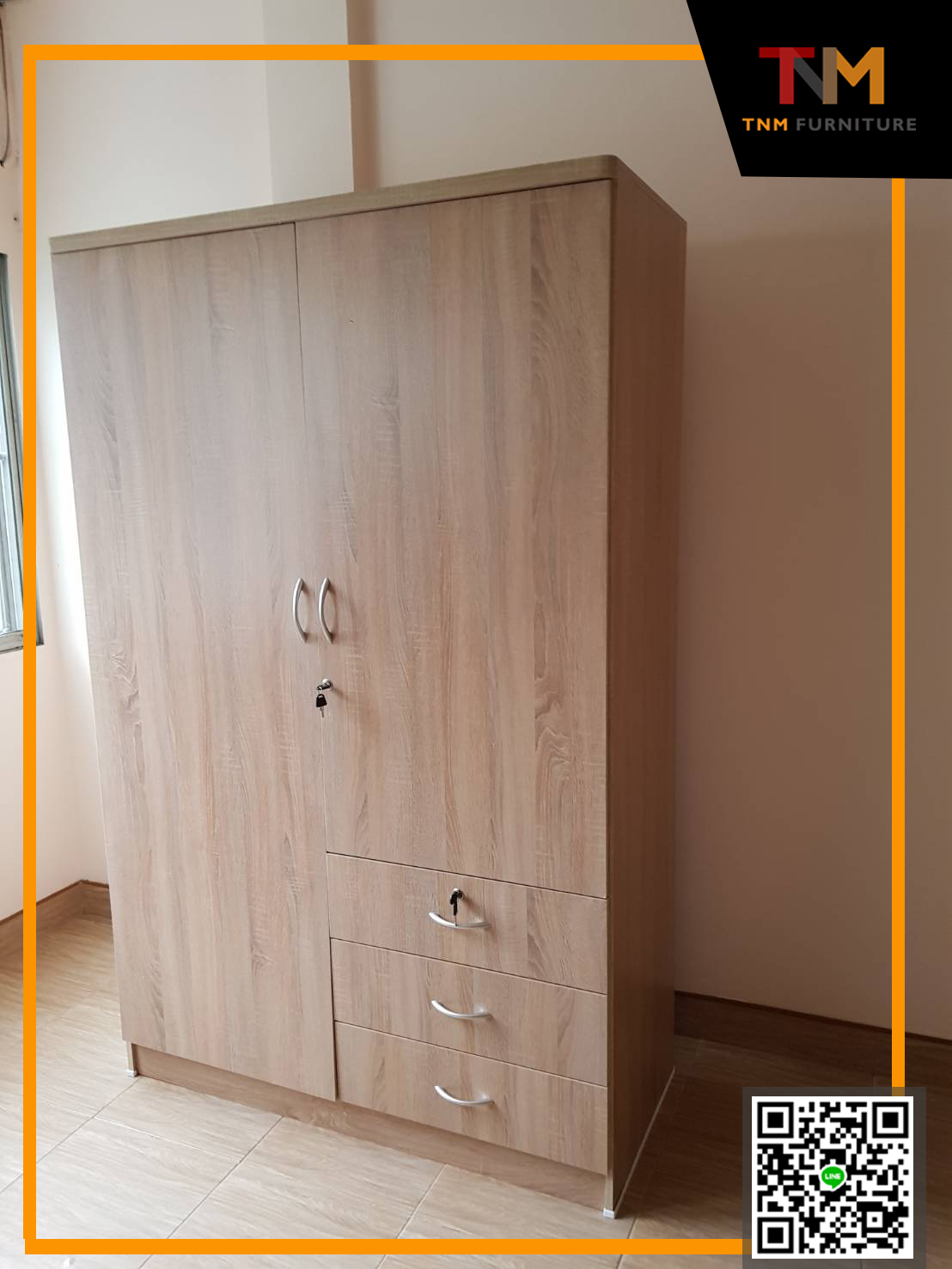 ตู้เสื้อผ้า 4ฟุต 3ลิ้นชัก (Standard Series)