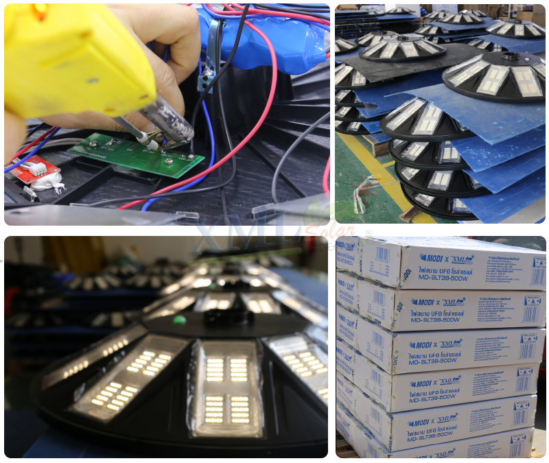 โคมไฟโซล่าเซลล์ UFO ทรงกลม (ขนาดใหญ่สุด 75 ซม.) (เปิดได้ 3 แสง) รุ่น MD-SLT38-500W