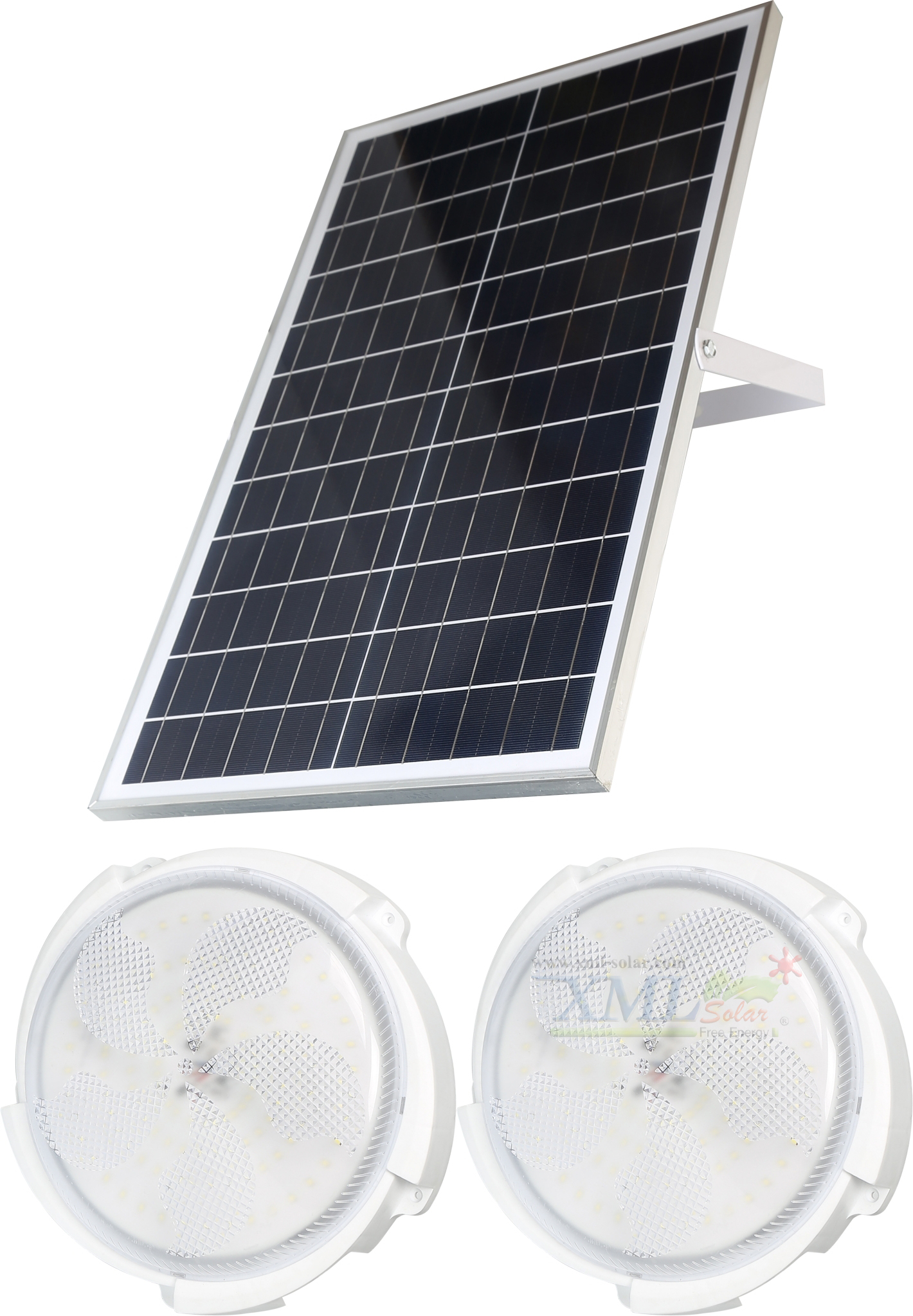 โคมไฟซาลาเปาโซล่าเซลล์ ติดเพดาน-ผนัง รุ่น 300W.+300W. (แสงขาว)( 2 โคม )