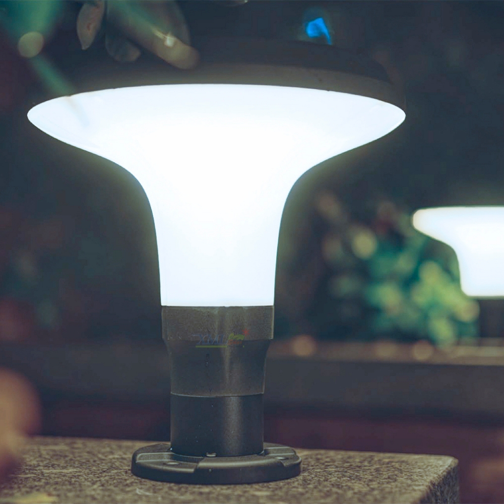 ไฟหัวเสาโซล่าเซลล์ ทรง Plaza 12 Super SMD LED (เเสง : ขาว)