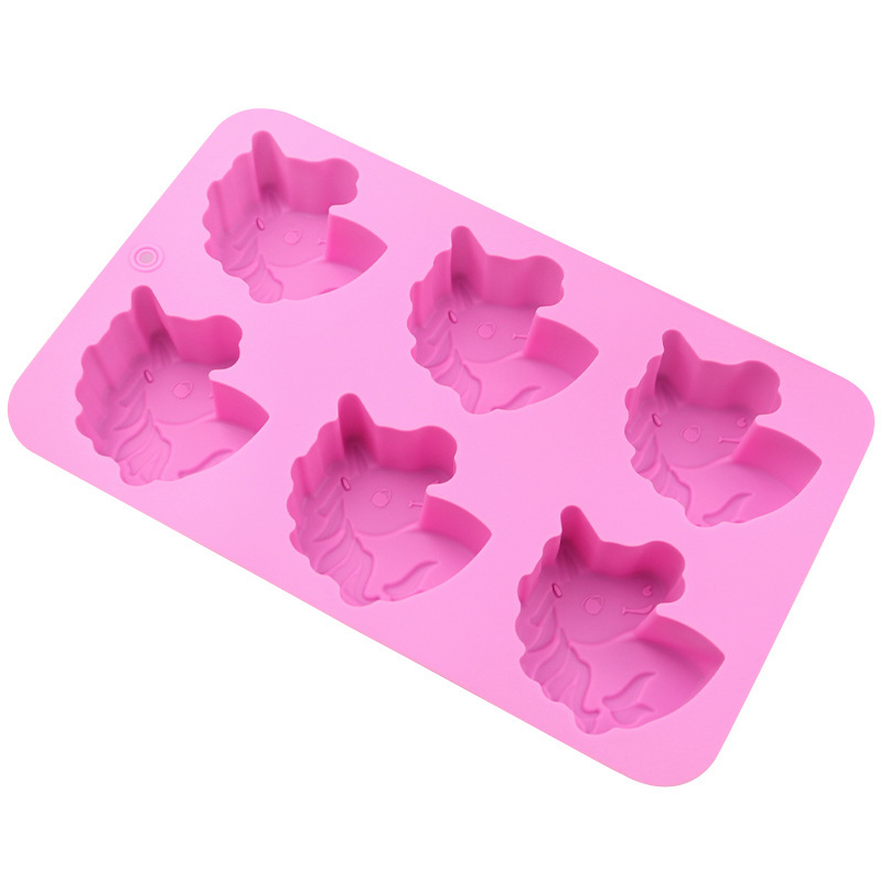 โมล(Mold) แม่พิมพ์ซิลิโคน ทำวุ้น ขนม สบู่ งานdiy รูปยูนิคอร์น 6 ช่อง