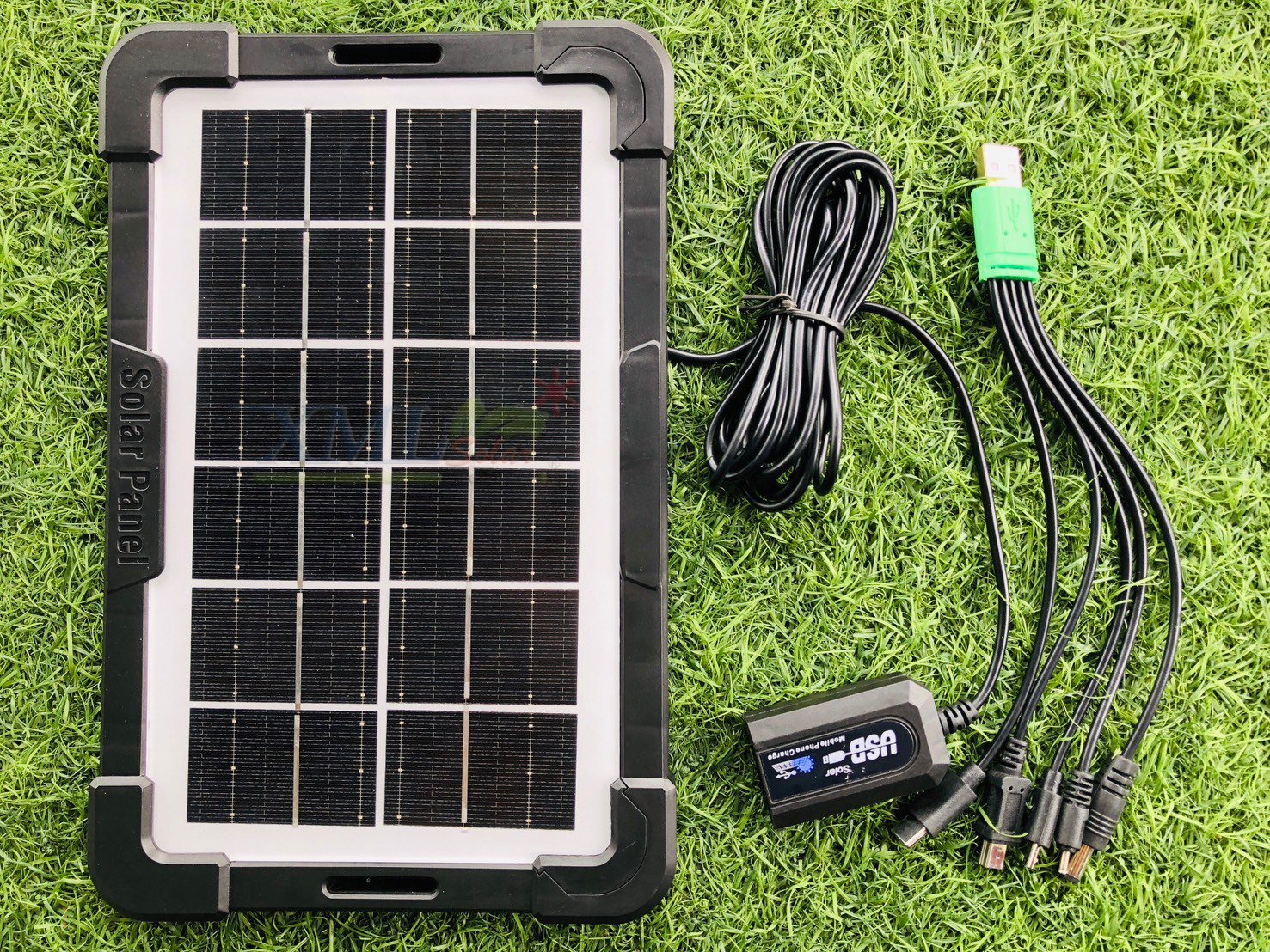 แผงโซลาร์เซลล์ 6V 4W แผงชาร์จพลังงานแสงอาทิตย์แบบพกพา พร้อมสาย USB