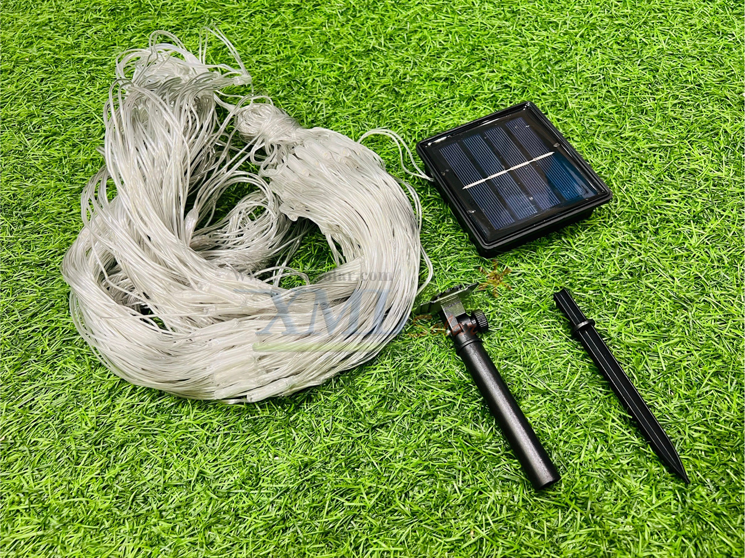 ไฟกระพริบโซล่าเซลล์ เเบบตาข่าย (เเสง : เหลืองวอมไวท์)