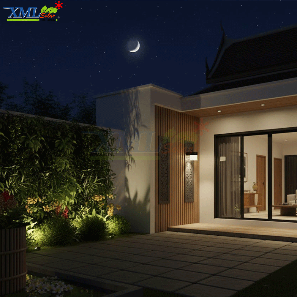 โคมไฟติดผนังโซล่าเซลล์ รุ่น XML-LSXML-168A