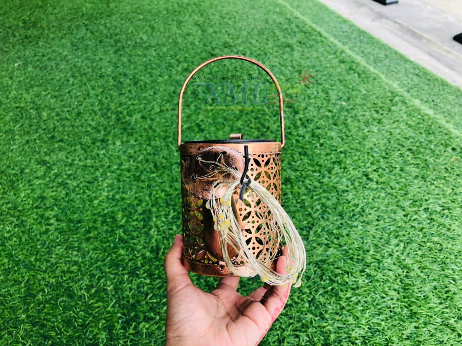 ไฟปักสนามโซล่าเซลล์ ทรงบัวรดน้ำ (chip 36 led ) (แสงเหลืองวอมไวท์)