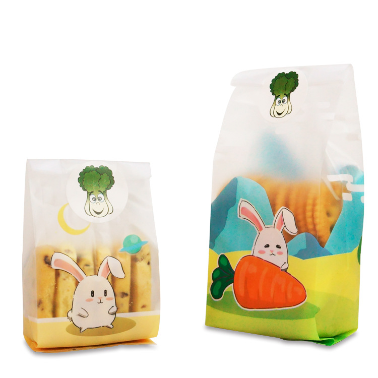 ถุงคุ๊กกี้ ถุงเบเกอรี่ แบบจีบข้าง 50 ใบ/ห่อ (Size : 7*15+3 cm.)
