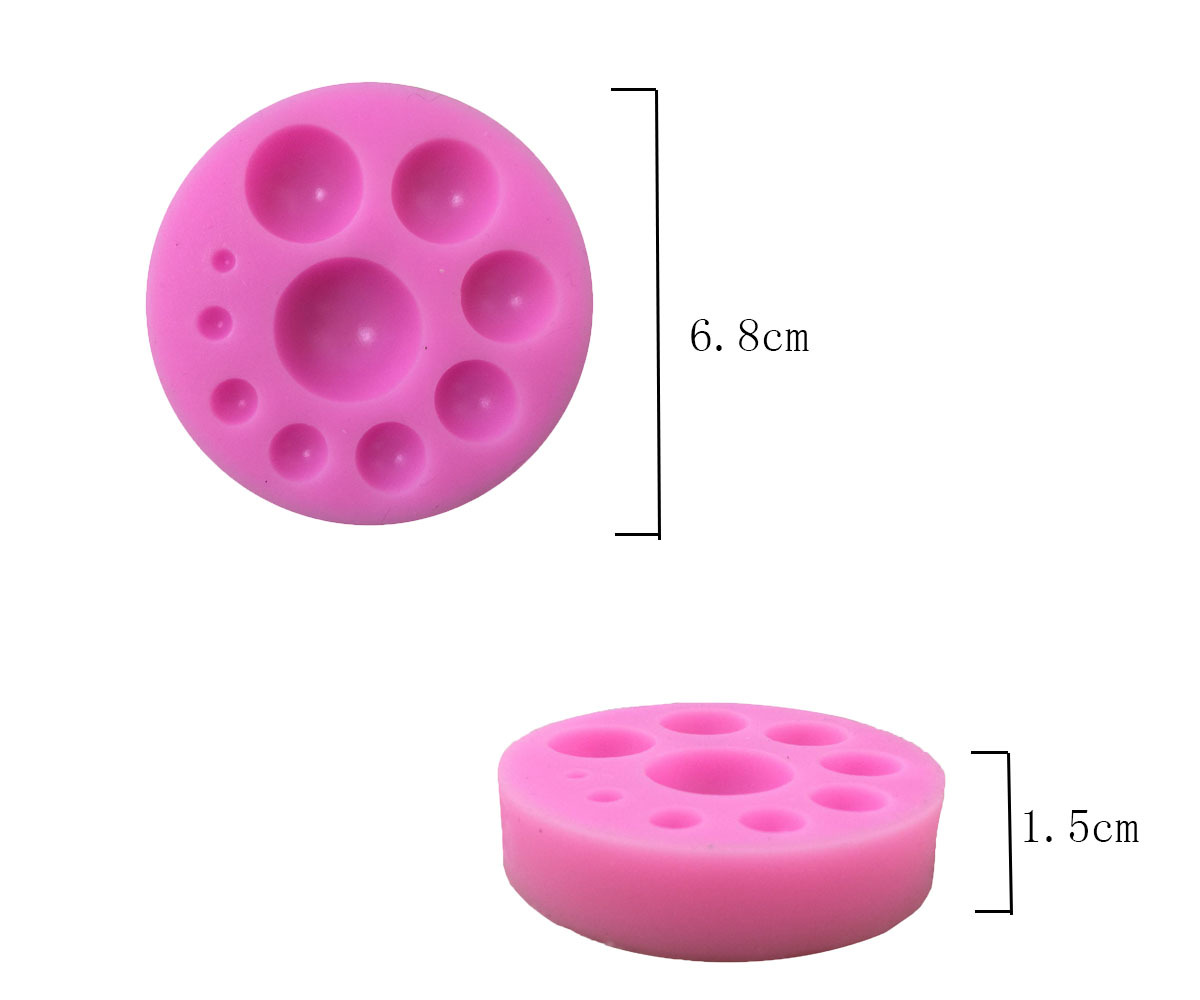 แม่พิมพ์ ซิลิโคน สำหรับทำฟองดองท์ กัมเพส รูปครึ่งวงกลม 10 ช่อง