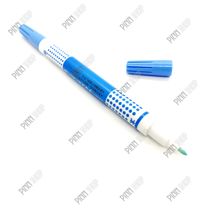 ปากกาแต้มผ้าสีฟ้า 2 ขนาดใน 1 ด้าม