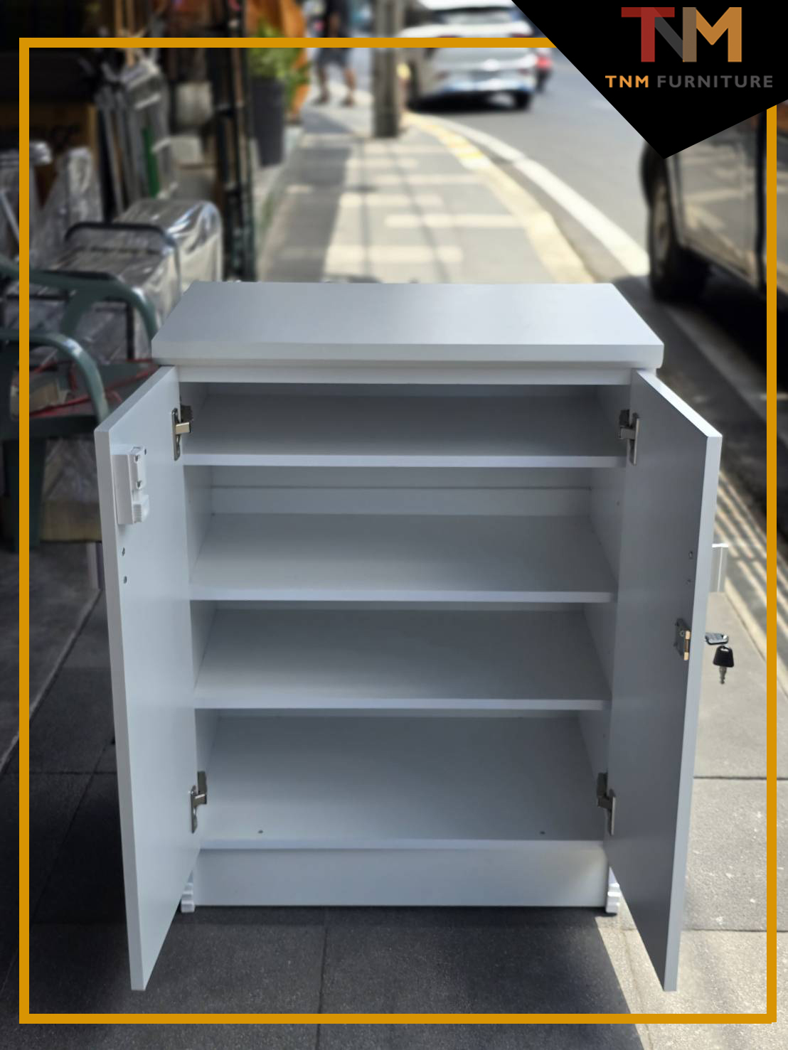 ตู้เอนกประสงค์ 60cm. 2บานเปิด(มีกุญแจล็อก)