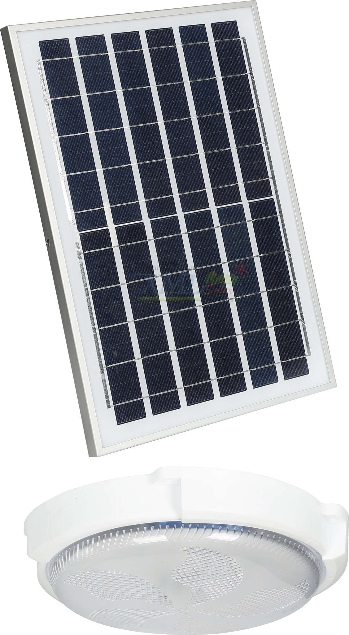 โคมไฟซาลาเปาโซล่าเซลล์ ติดเพดาน-ผนัง รุ่น 80W. (แสงขาว)