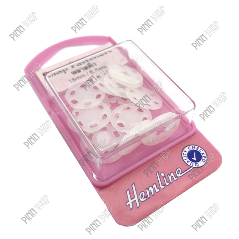 กระดุมแต๊บใส ขนาด 15 มม.