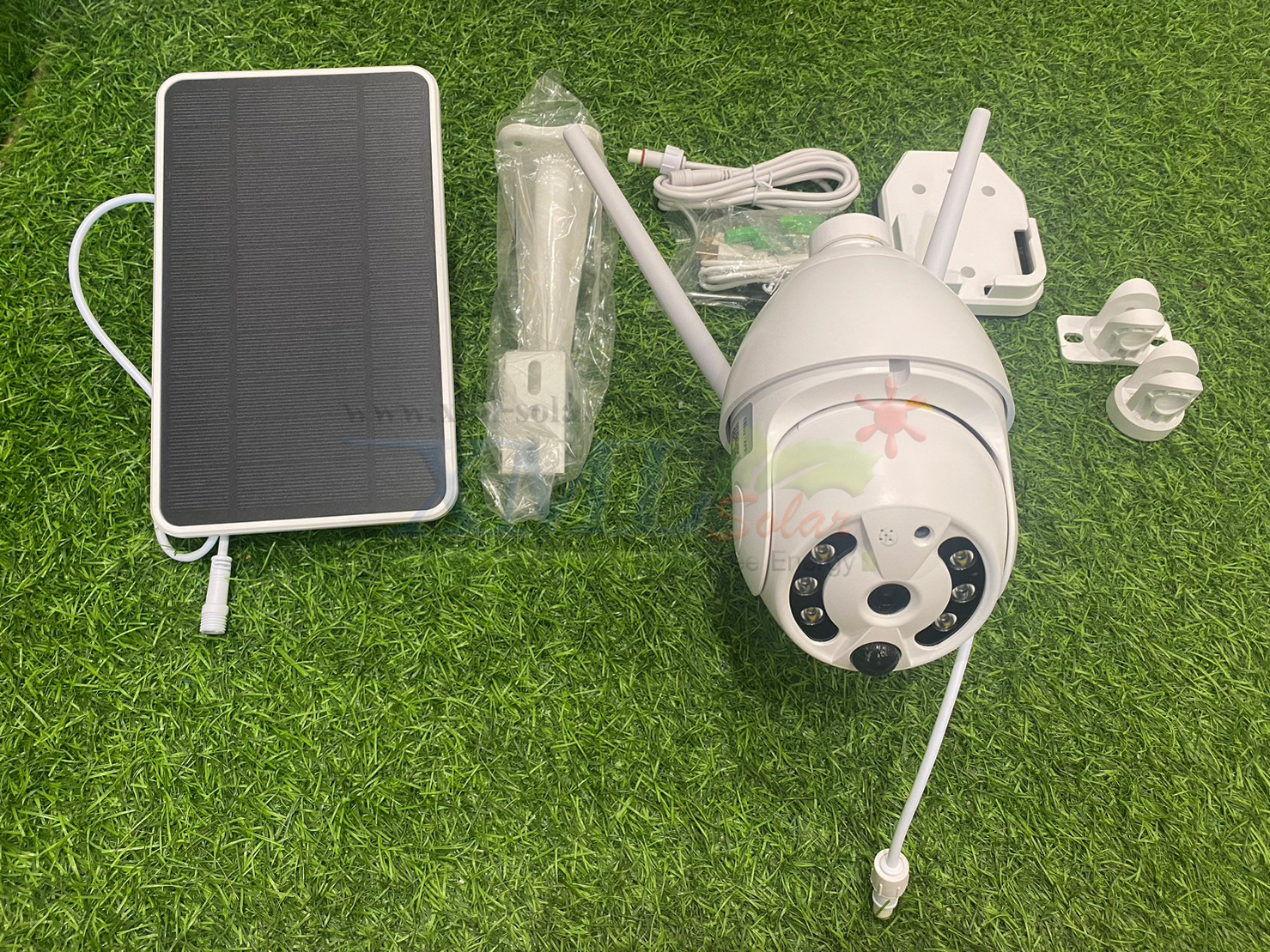กล้องวงจรปิดโซล่าเซลล์ รุ่นหมุนรอบทิศ (ระบบ WIFI) Full HD Camera (1080P) V.2023