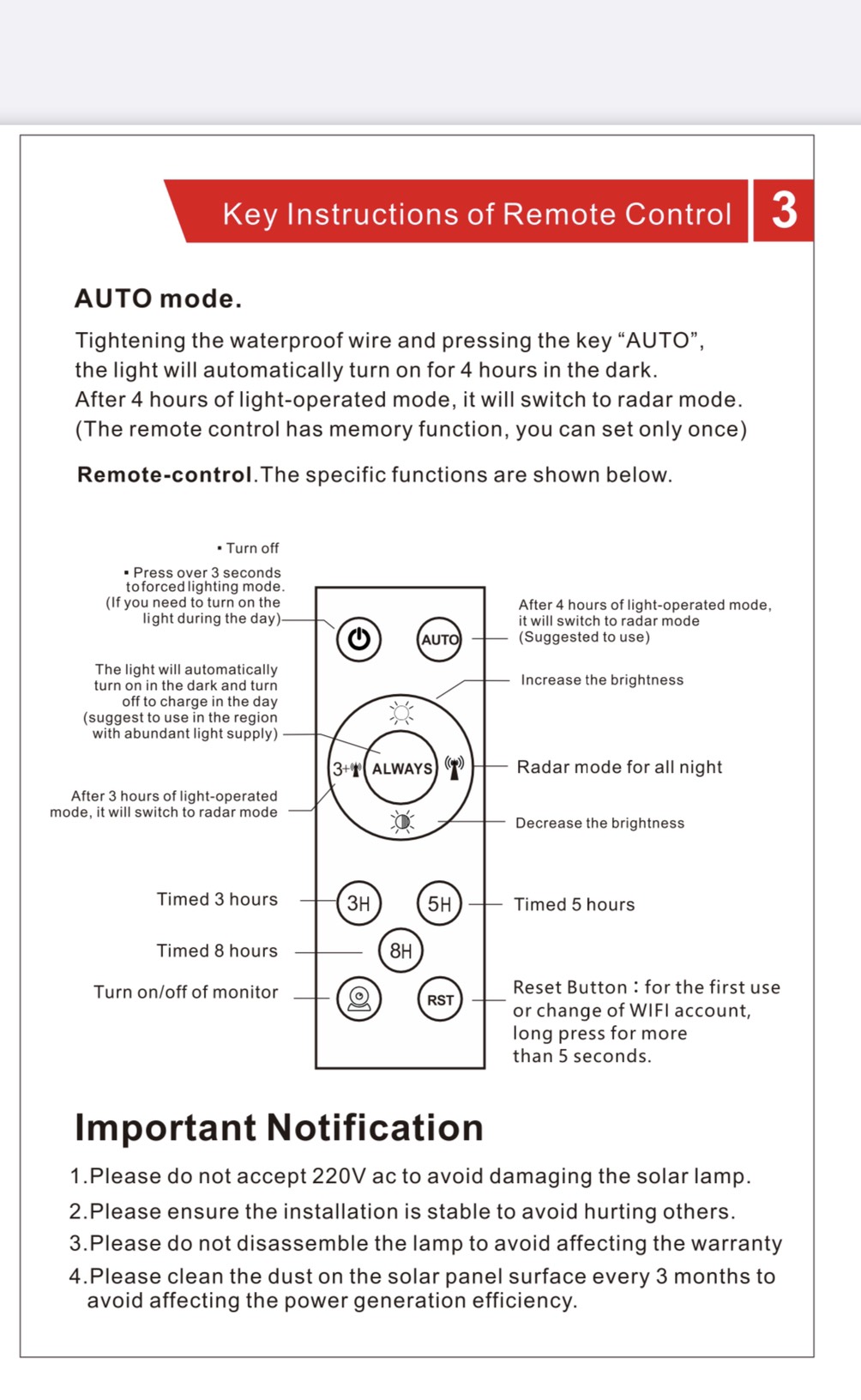 ไฟสปอตไลท์โซล่าเซลล์ 300 W. รุ่น Smart IOT With CCTV Camera (เเสง : ขาว)