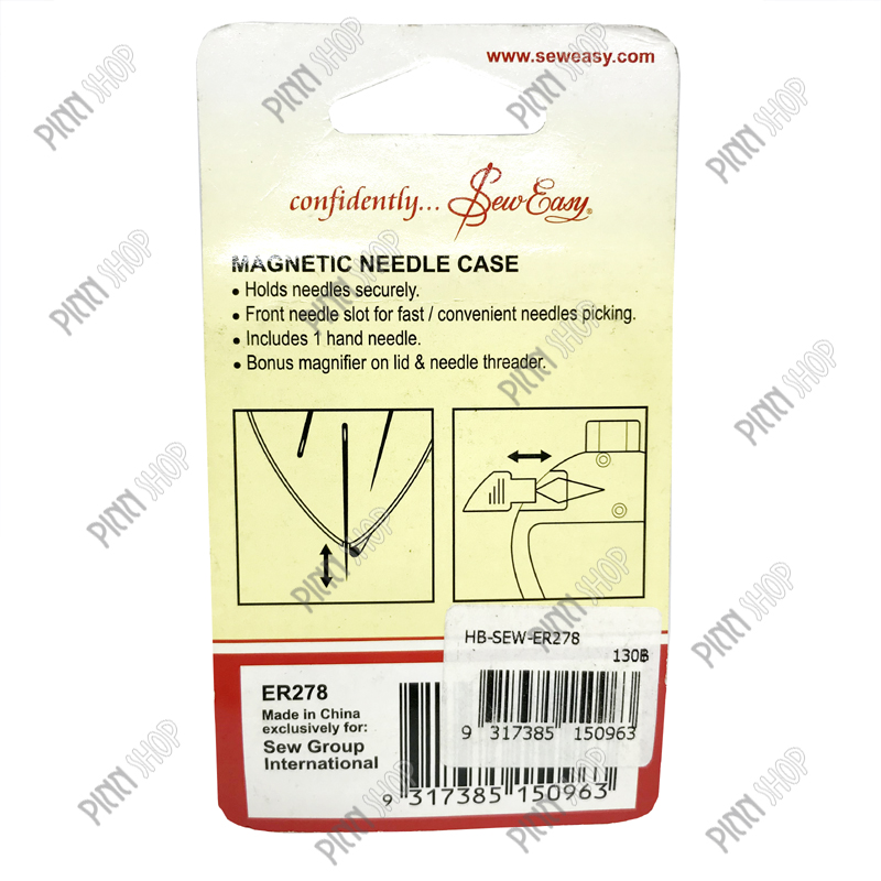 กล่องแม่เหล็กเก็บเข็ม พร้อมเข็มเย็บ 2 เล่ม