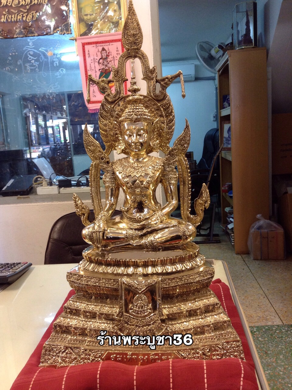 สมเด็จพระองค์ปฐม ขนาดหน้าตัก9นิ้ว ทองเหลือง ปัดมัน รหัส7683