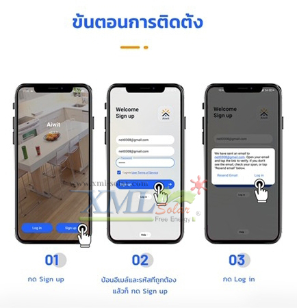 กล้องวงจรปิดโซล่าเซลล์ MODI XML ระบบ Wifi (1080P) Model 1