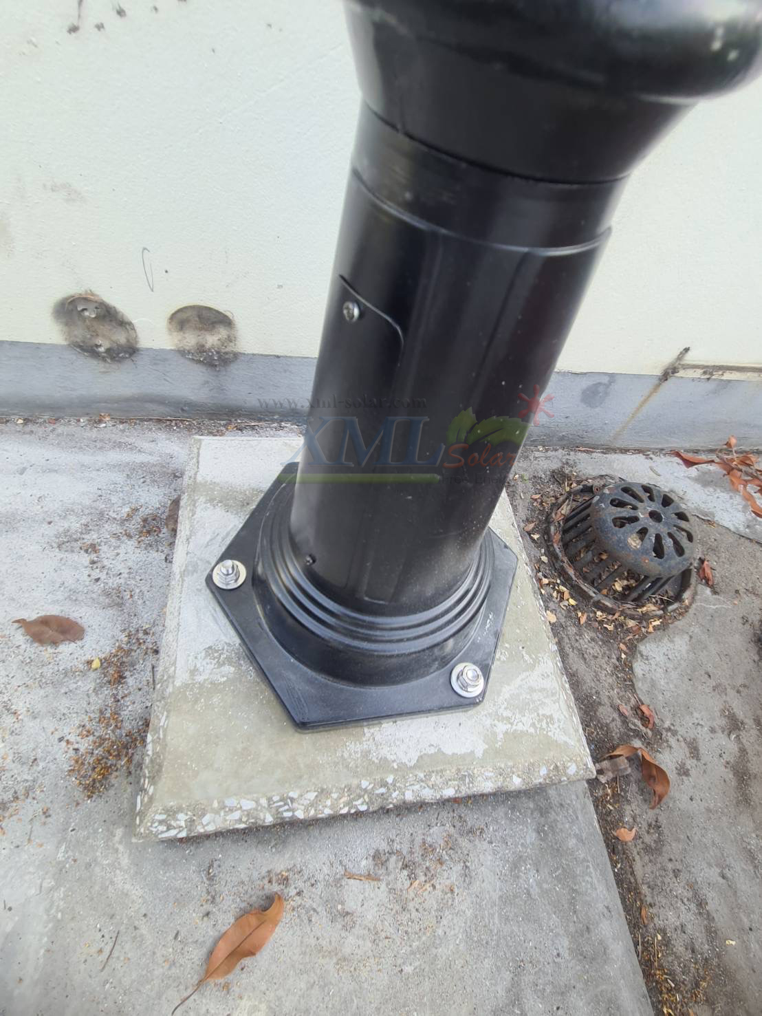 เสาไฟสนาม อะลูมิเนียม+เหล็กชุบดำ สูง 2.8 เมตร