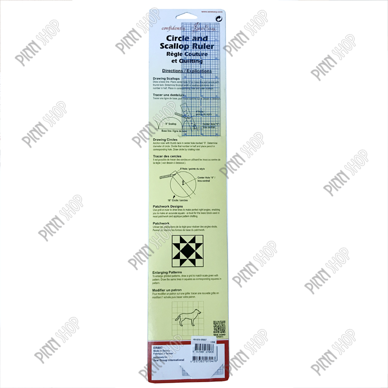 ไม้บรรทัดสำหรับวาดวงกลม งานควิลท์