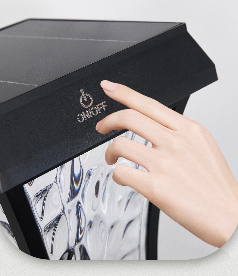 โคมไฟกิ่งโซล่าเซลล์ รุ่นใหม่ ทรงสี่เหลี่ยม ระบบสัมผัส (เเสง : เหลืองวอมไวท์)