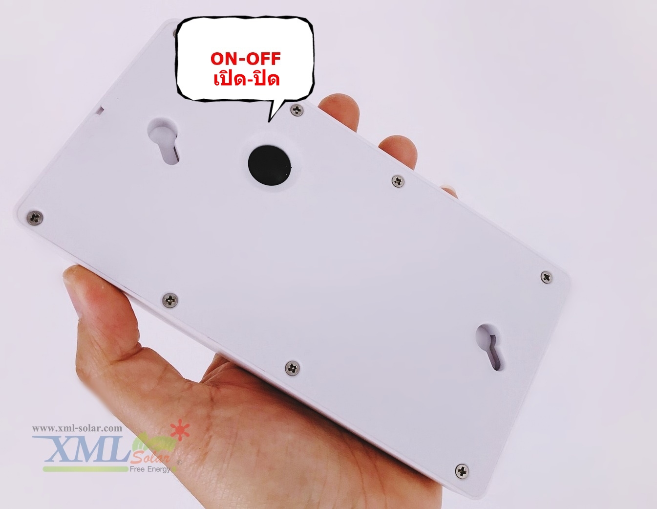 โคมไฟโซล่าเซลล์ ติดผนัง 15 SMD LED (ตัวแบน ขาว) (เเสง : ขาว) (1 แถม 1)