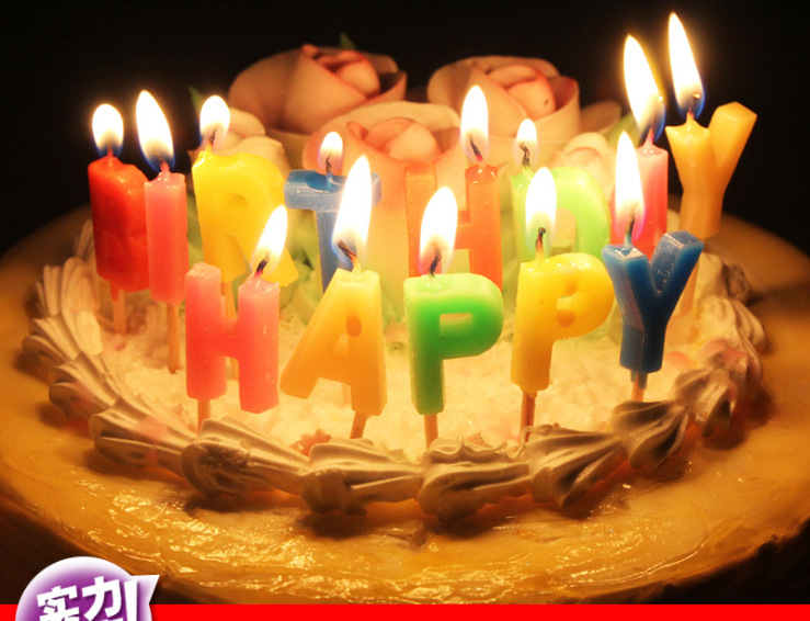 เทียนตกแต่งเค้ก Happy Birth Day (ราคา/ชิ้น)