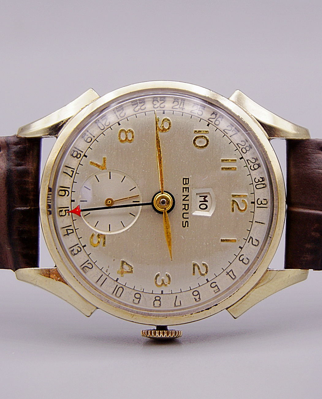 นาฬิกาเก่า BENRUS POINTER DATE ไขลาน