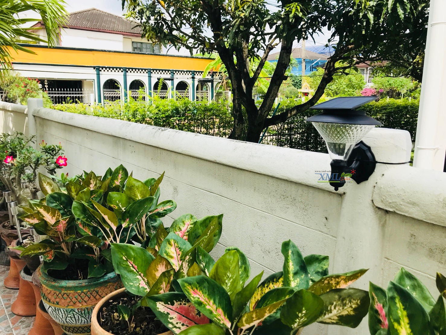 โคมไฟกิ่งโซล่าเซลล์ 60 SMD LED (เเสง : ขาว)