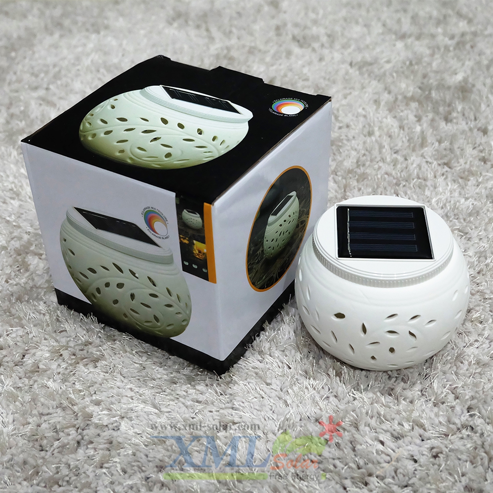 ไฟกระถางโซล่าเซลล์ ตกเเต่งตั้งโต๊ะ (แสง : ขาว , หลากสี)(ไซต์เล็ก)