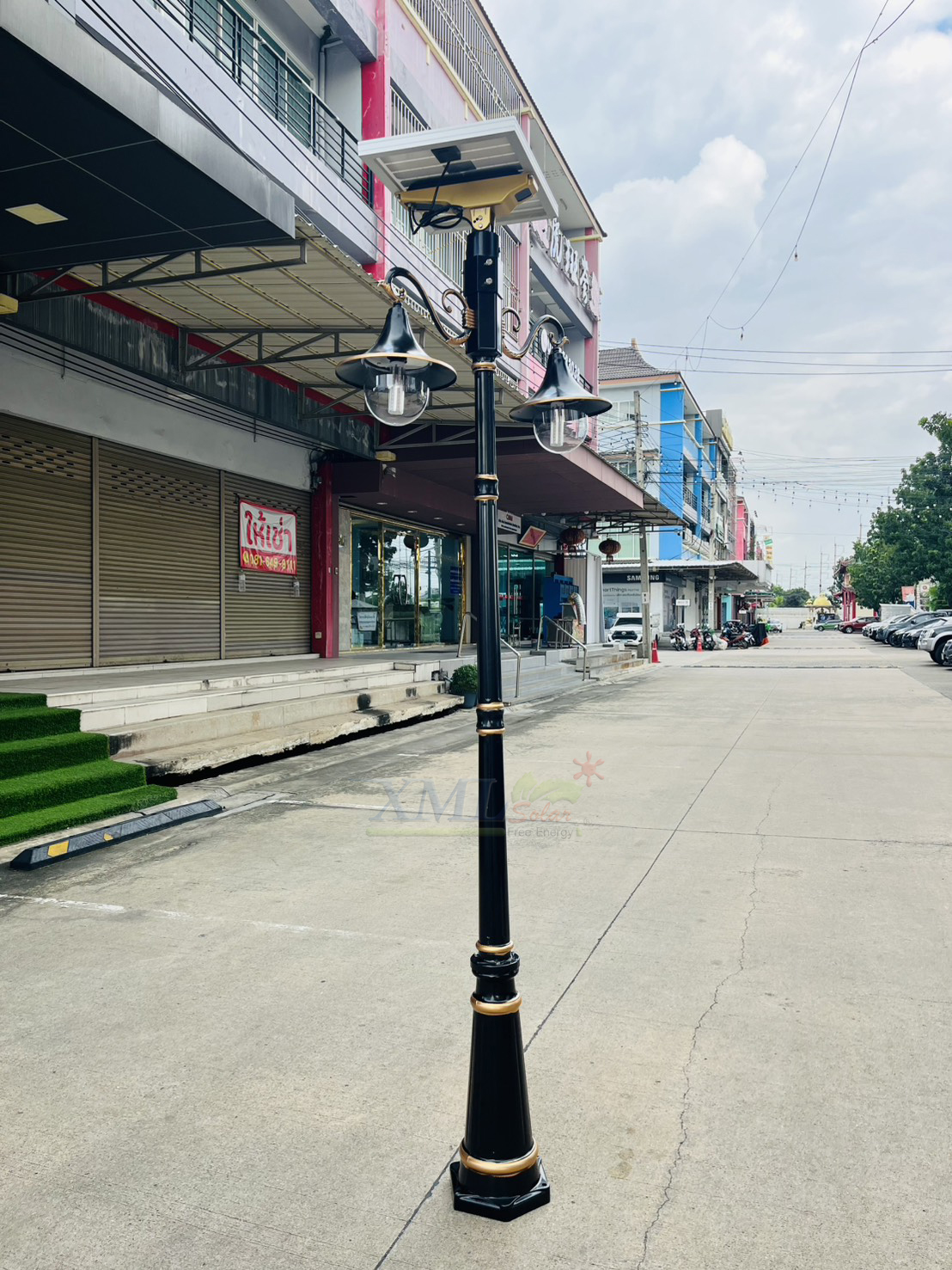 โคมไฟโซล่าเซลล์ รุ่น TT-313 (ตัวโคม + เสาไฟ 2.5 เมตร)