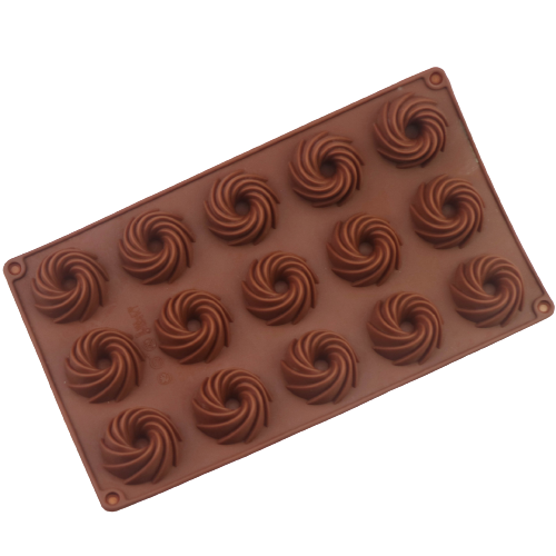 แม่พิมพ์ซิลิโคน พิมพ์สบู่ พิมพ์วุ้น พิมพ์ขนม รูปเกลียว 15 ช่อง